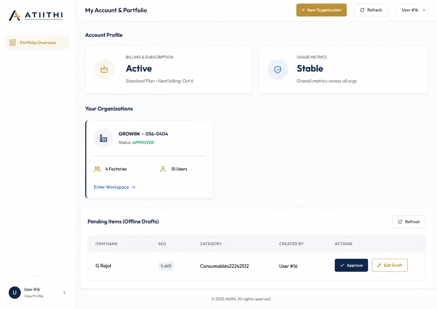 ATIITHI Multi-Tenant Workspace Setup Screen